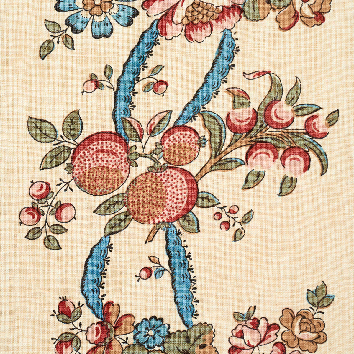 SYLVAIN-FLORAL-STRIPE-NOIR-SCHUMACHER-181742 - Schumacher Tela