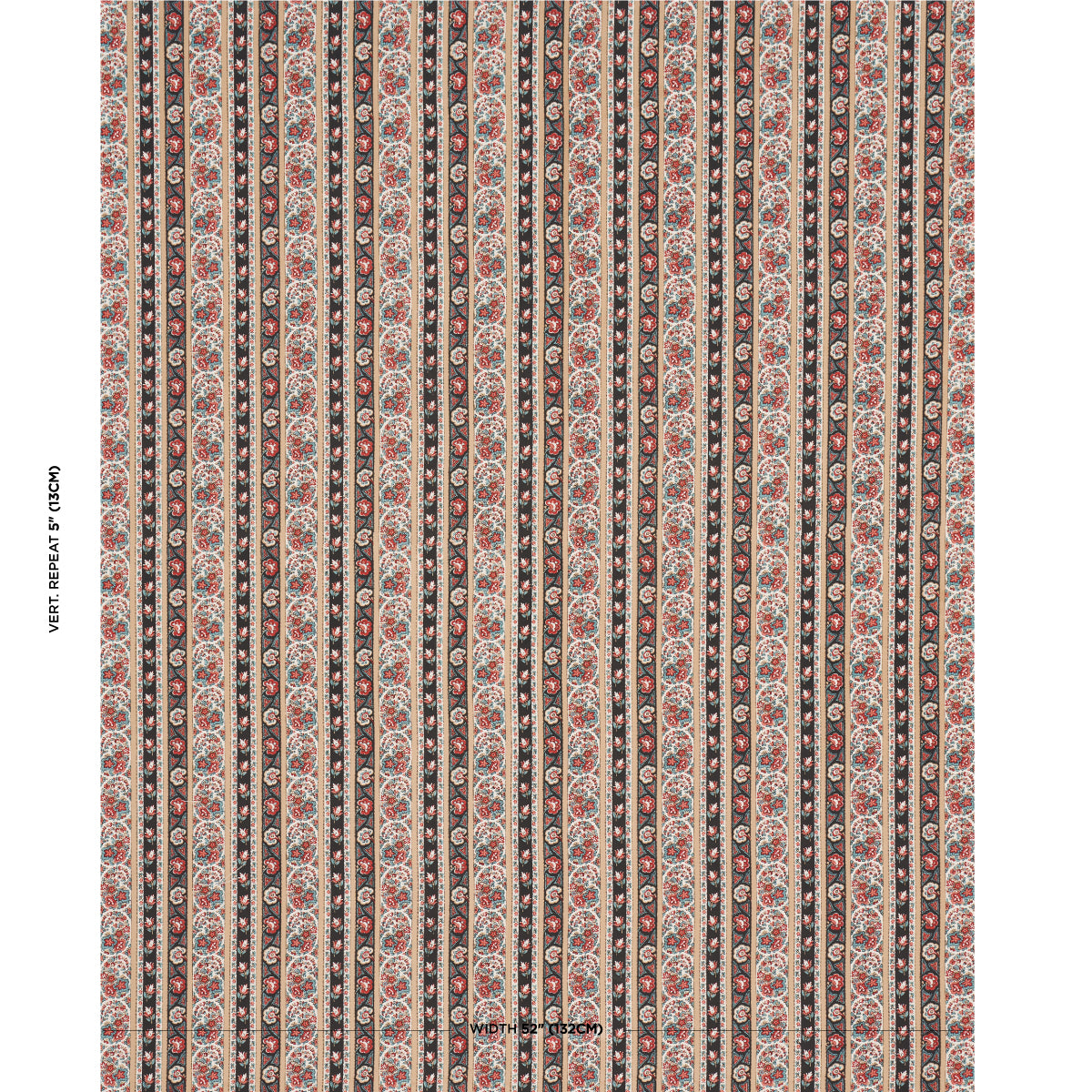 INES-PAISLEY-ROUGE-NOIR-SCHUMACHER-181750 - Schumacher Fabric