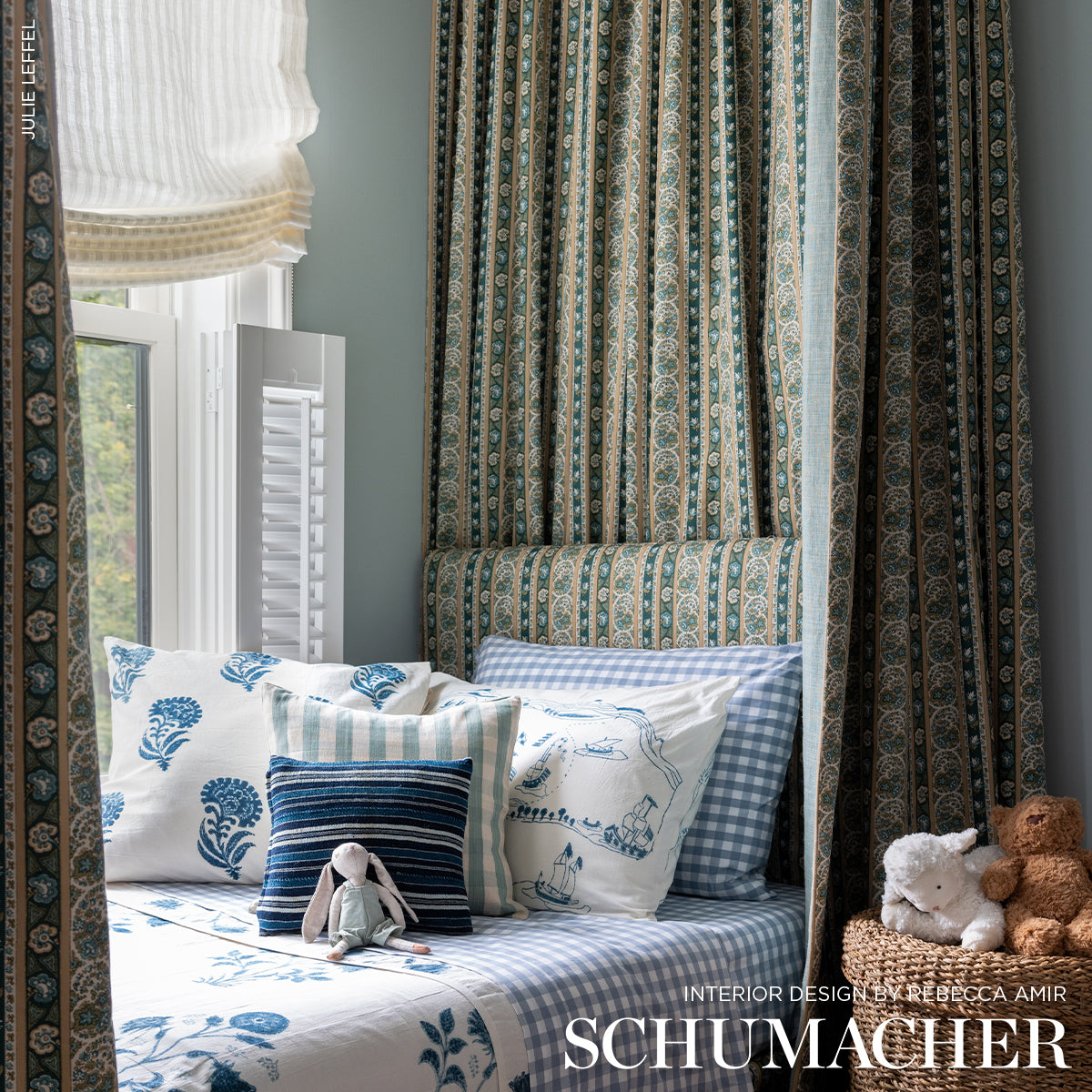 INES-PAISLEY-MINERAL-TEAL-SCHUMACHER-181751 - Schumacher Fabric