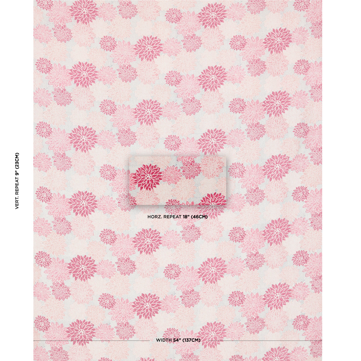 DAHLIA-HAND-BLOCK-PRINT-HOT-PINK-SCHUMACHER-181801 - Schumacher Fabric