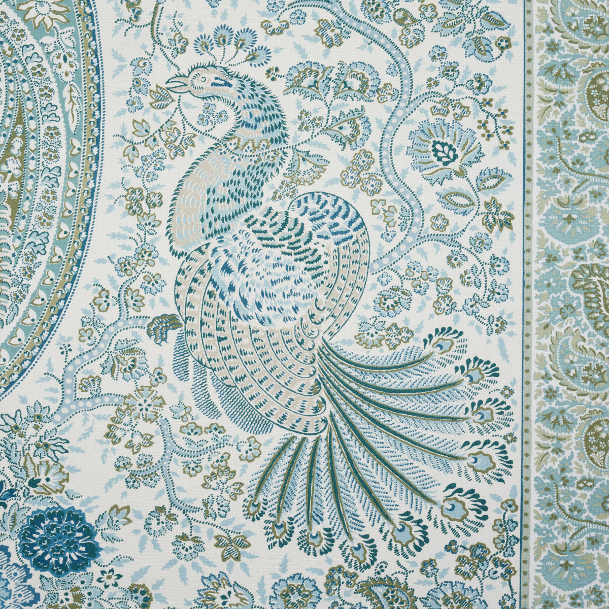 COLMERY-PAISLEY-PANEL-PEACOCK-SCHUMACHER-181821 - Schumacher Tela
