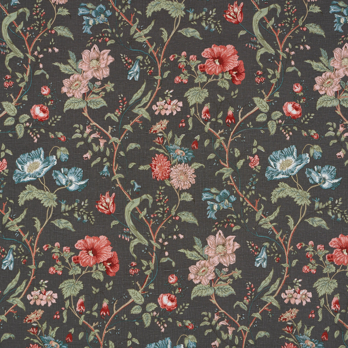 GISELLE-FLORAL-NOIR-SCHUMACHER-181902 - Schumacher Tela