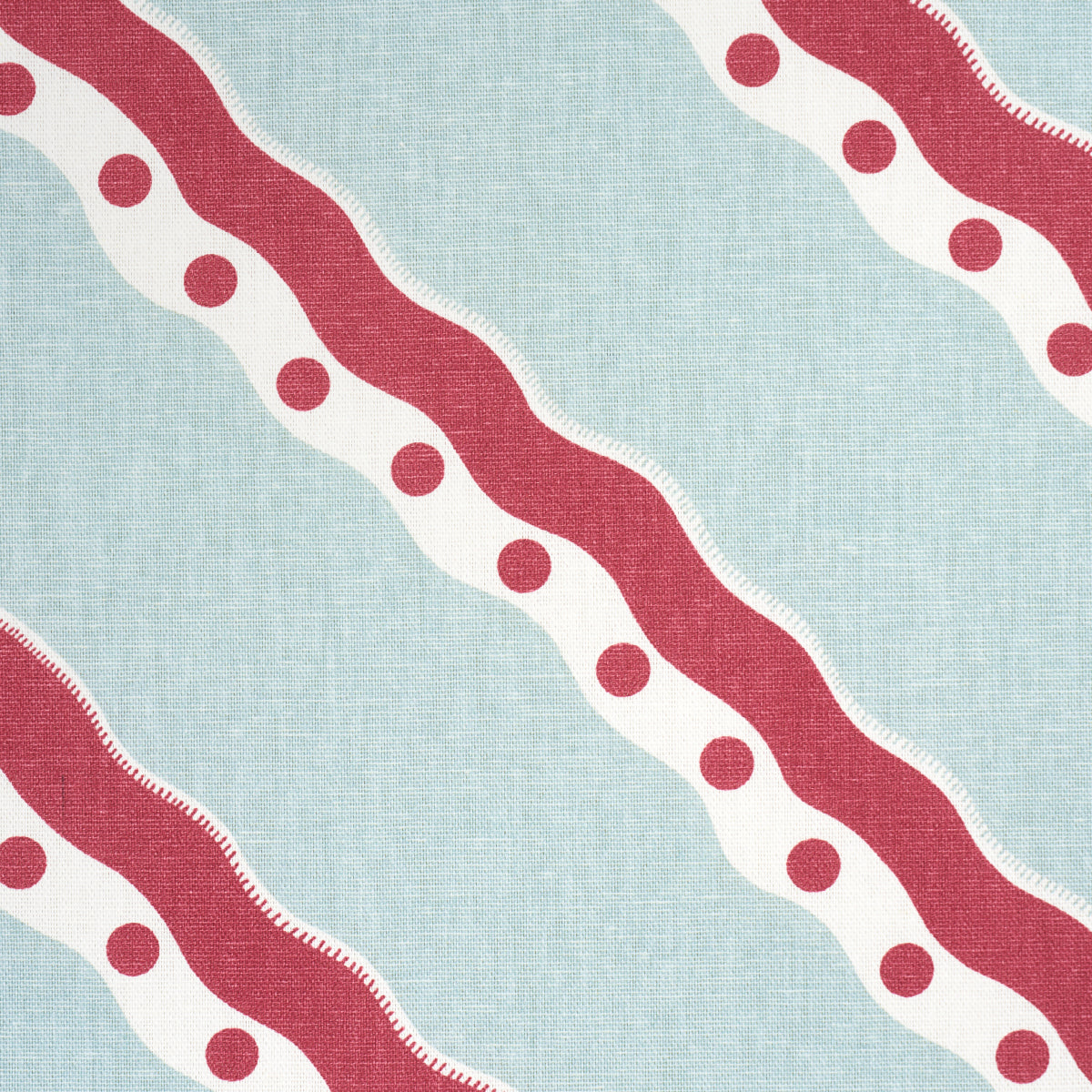 Rousseau Stripe - Rouge & Sky - Schumacher 181911 Fabric - Schumacher Fabric