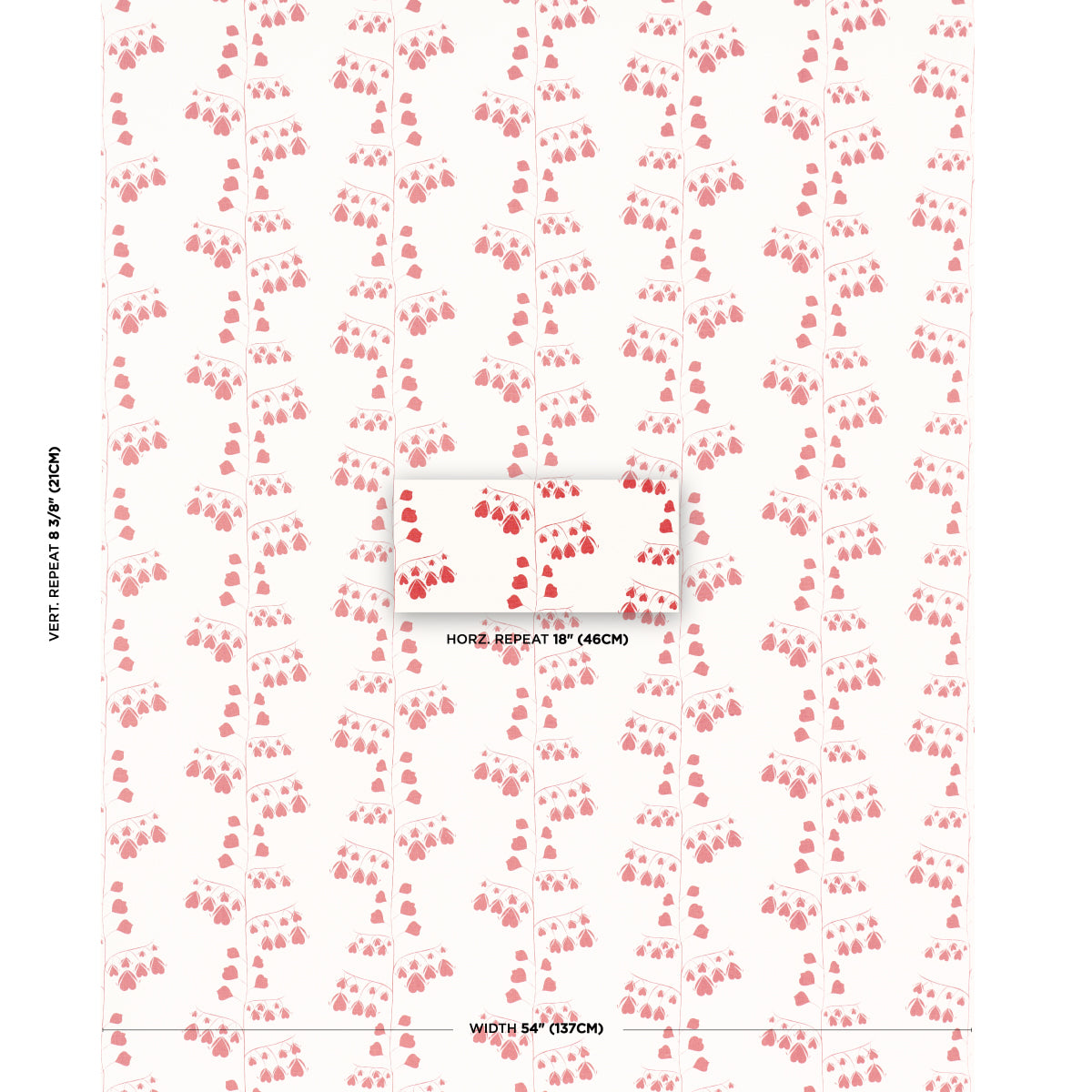 BLEEDING-HEARTS-RED-SCHUMACHER-181960 - Schumacher Fabric