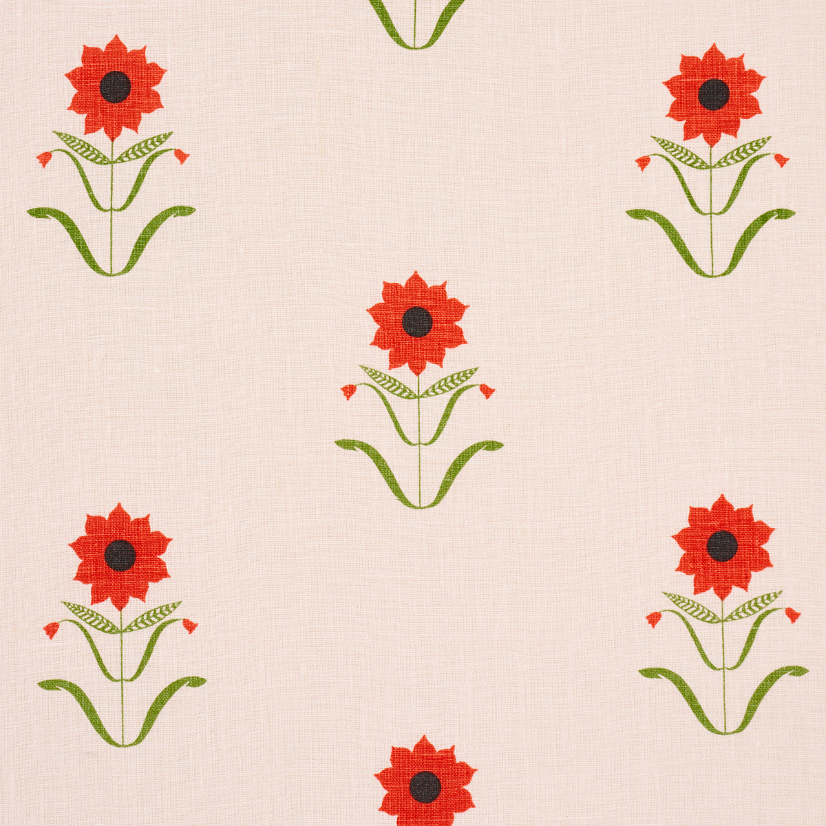 FORGET-ME-NOTS-RED-ON-PINK-SCHUMACHER-181980 - Schumacher Fabric