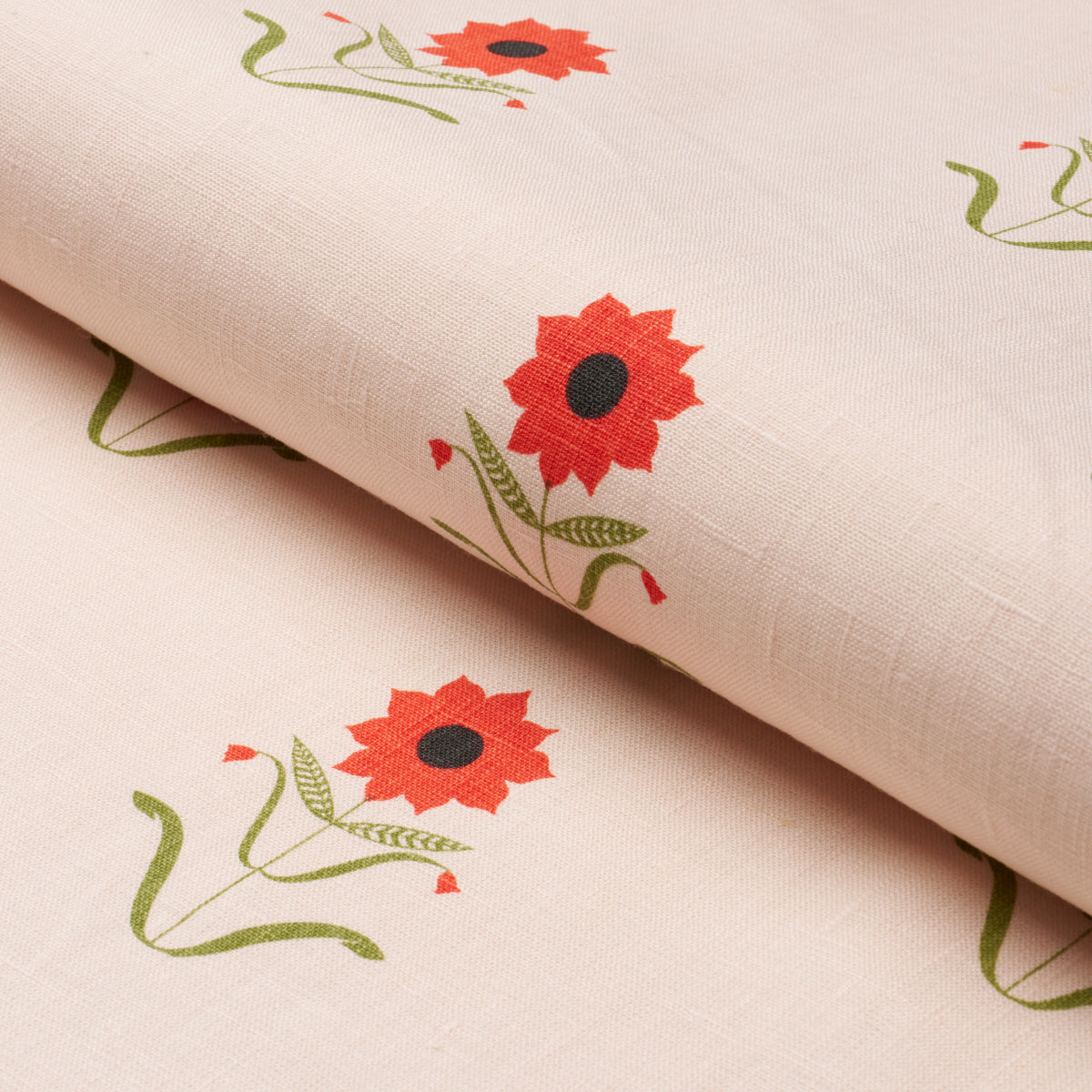 FORGET-ME-NOTS-RED-ON-PINK-SCHUMACHER-181980 - Schumacher Tela
