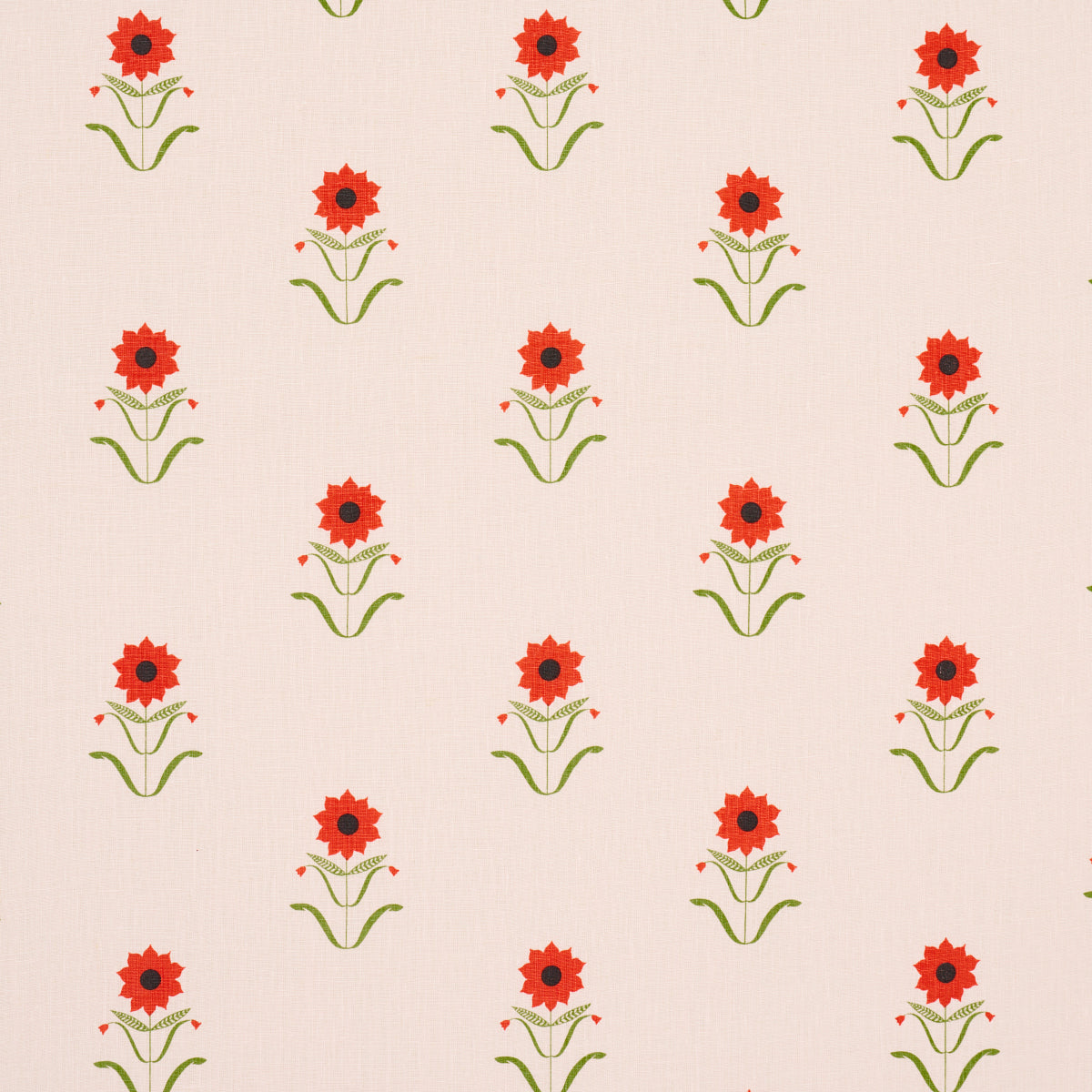 FORGET-ME-NOTS-RED-ON-PINK-SCHUMACHER-181980 - Schumacher Tela