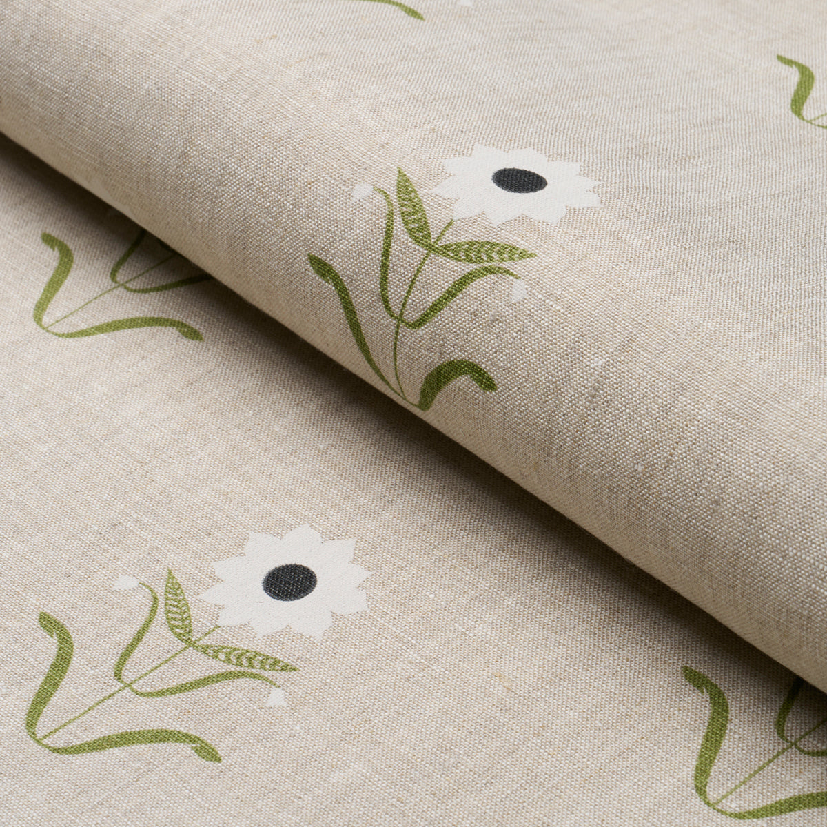 FORGET-ME-NOTS-WHITE-ON-LINEN-SCHUMACHER-181981 - Schumacher Tela