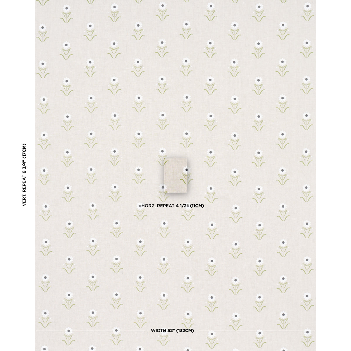 Forget Me Nots - White On Linen - Schumacher 181981 Fabric - Schumacher Fabric
