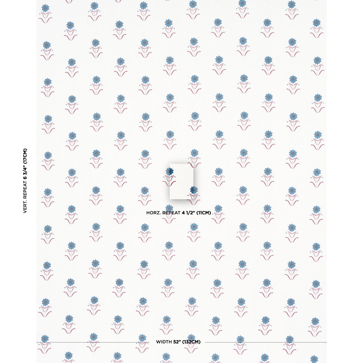 FORGET-ME-NOTS-BLUE-PLUM-SCHUMACHER-181982 - Schumacher Fabric