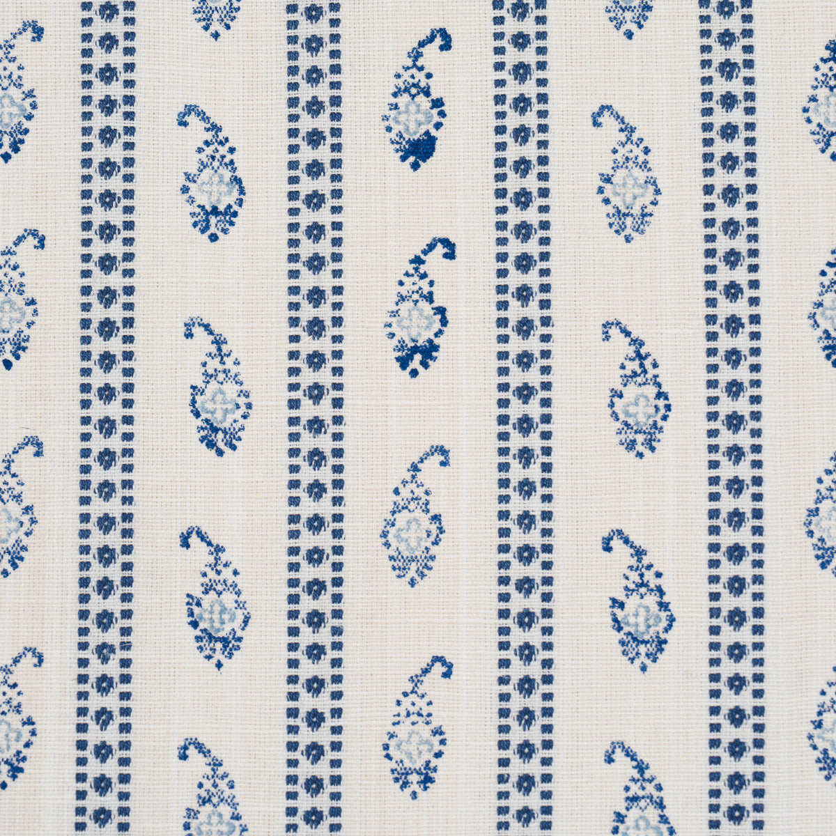EDDIE-WOVEN-HAND-BLOCK-PRINT-BLUE-SCHUMACHER-182020 - Schumacher Fabric