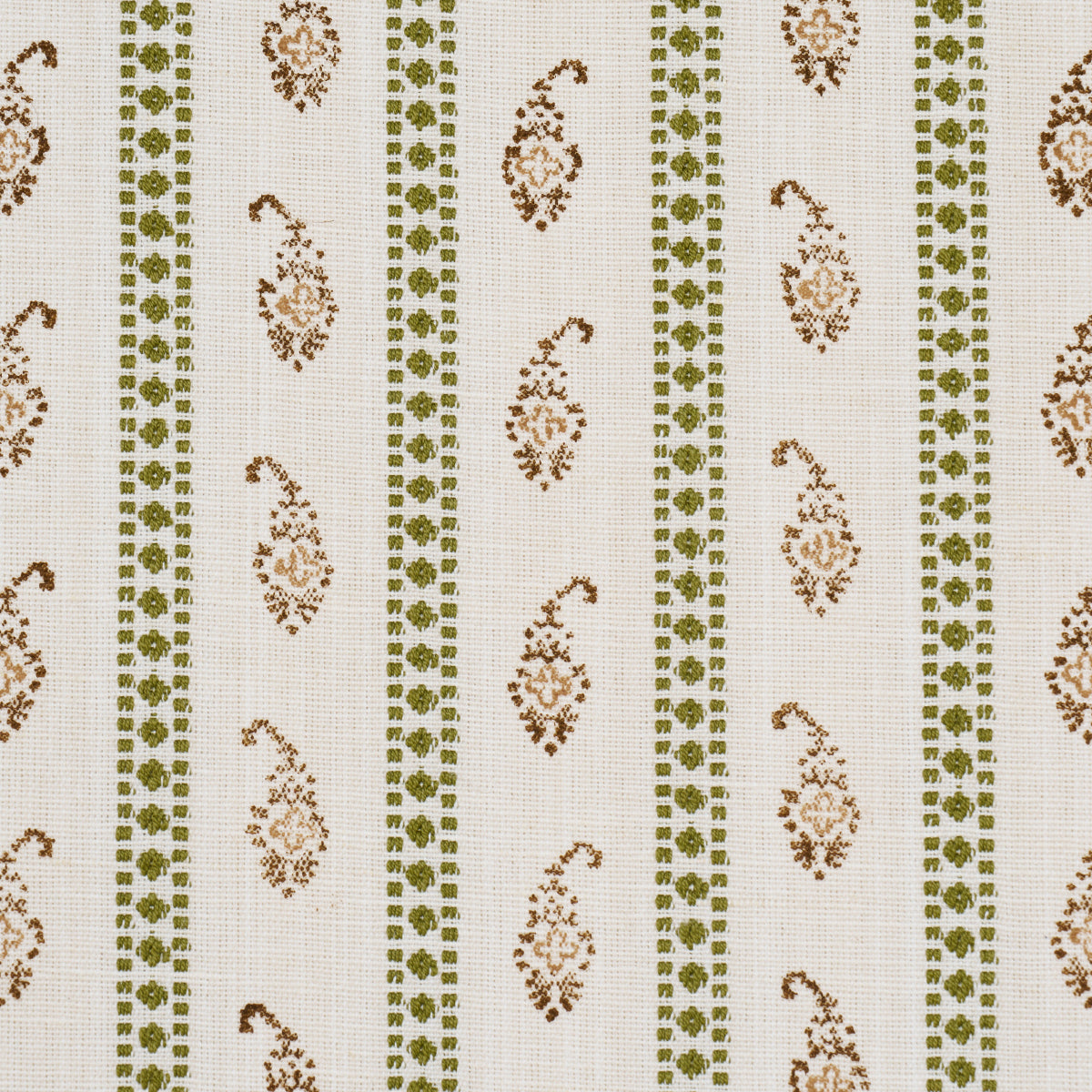 EDDIE-WOVEN-HAND-BLOCK-PRINT-GREEN-SCHUMACHER-182021 - Schumacher Fabric