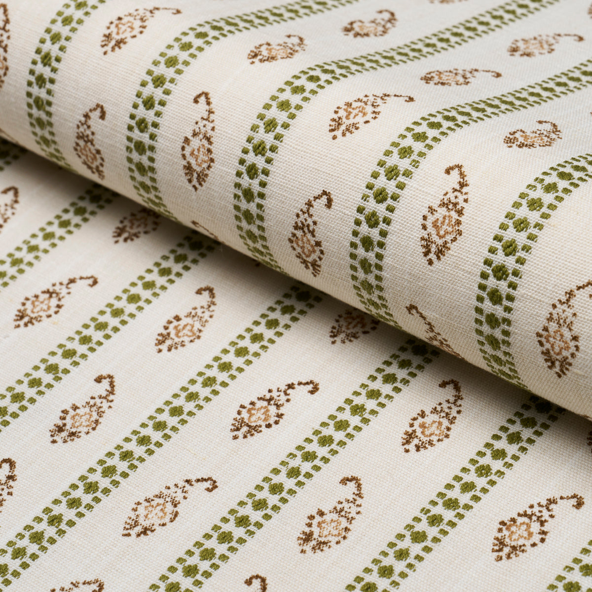 EDDIE-WOVEN-HAND-BLOCK-PRINT-GREEN-SCHUMACHER-182021 - Schumacher Tela
