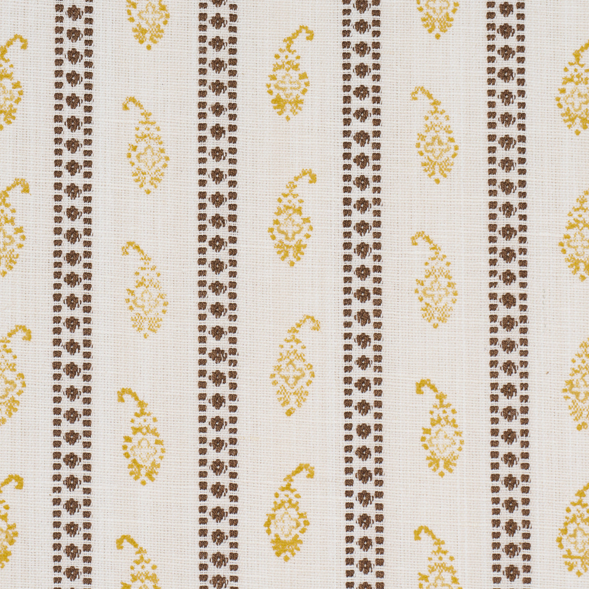 EDDIE-WOVEN-HAND-BLOCK-PRINT-YELLOW-SCHUMACHER-182022 - Schumacher Tela