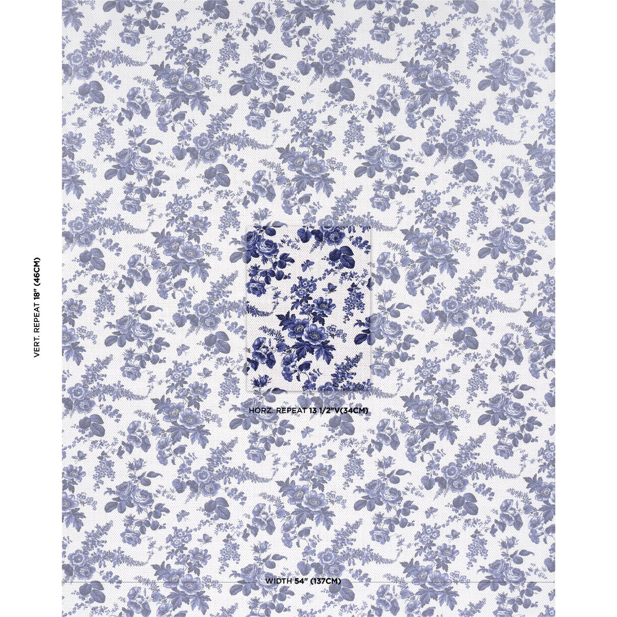 SIBYL-CHINTZ-BLUE-SCHUMACHER-182082 - Schumacher Fabric