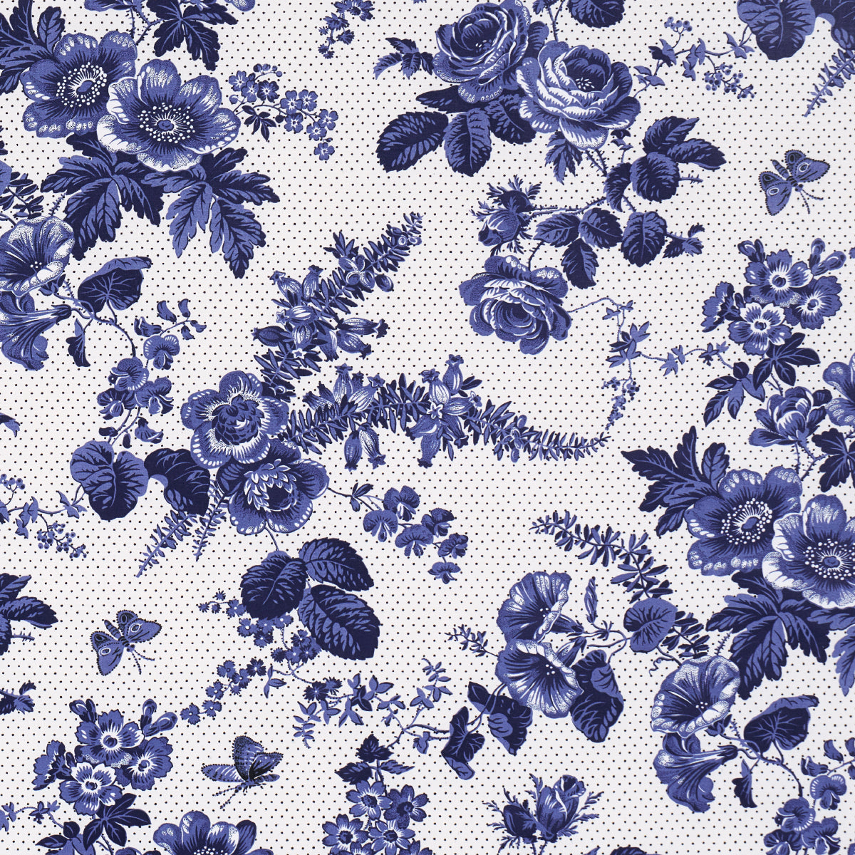 Sibyl Chintz - Blue - Schumacher 182082 Fabric - Schumacher Fabric