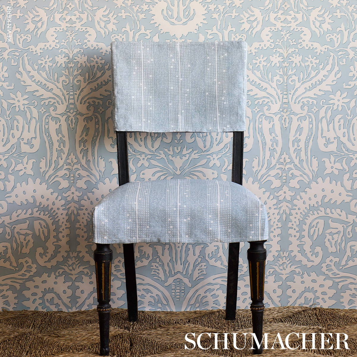 STELLA-STRIPE-BLUE-SCHUMACHER-182112 - Schumacher Fabric