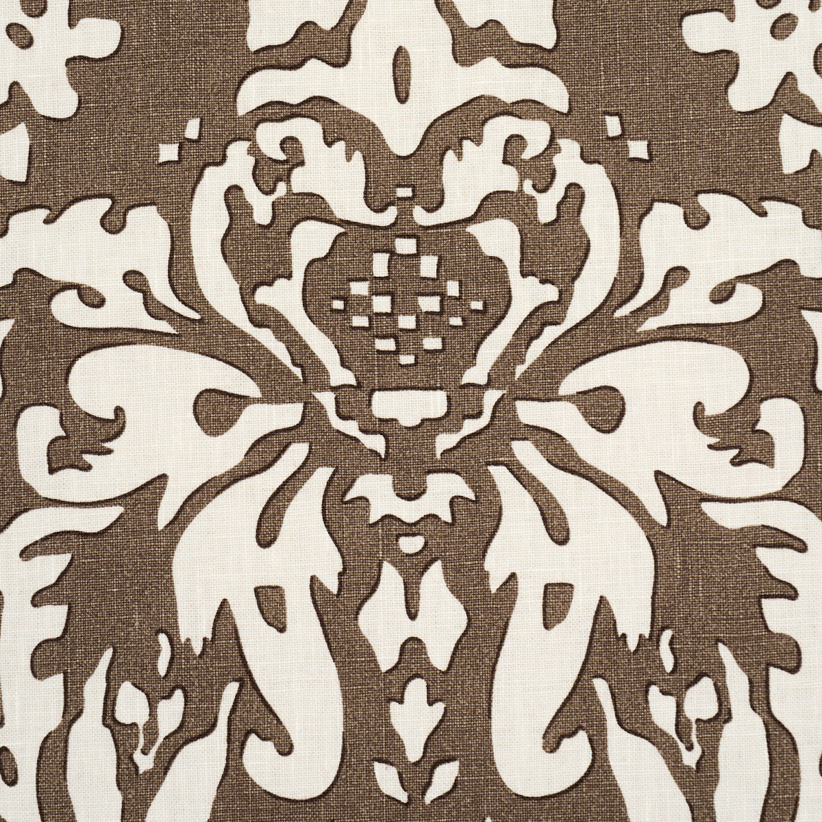 SUFFOLK-DAMASK-BROWN-SCHUMACHER-182120 - Schumacher Fabric