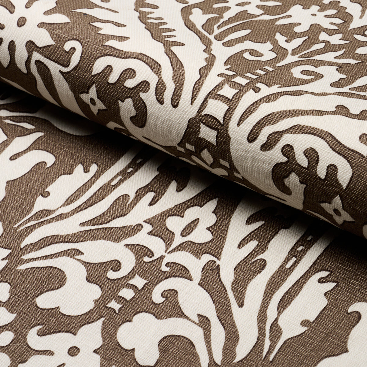 SUFFOLK-DAMASK-BROWN-SCHUMACHER-182120 - Schumacher Fabric
