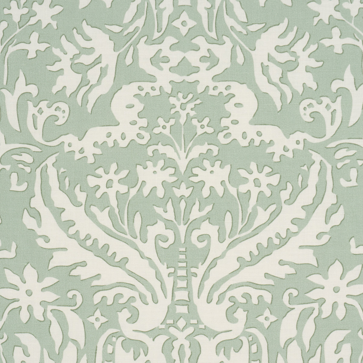 Suffolk Damask - Celadon - Schumacher 182123 Fabric - Schumacher Fabric
