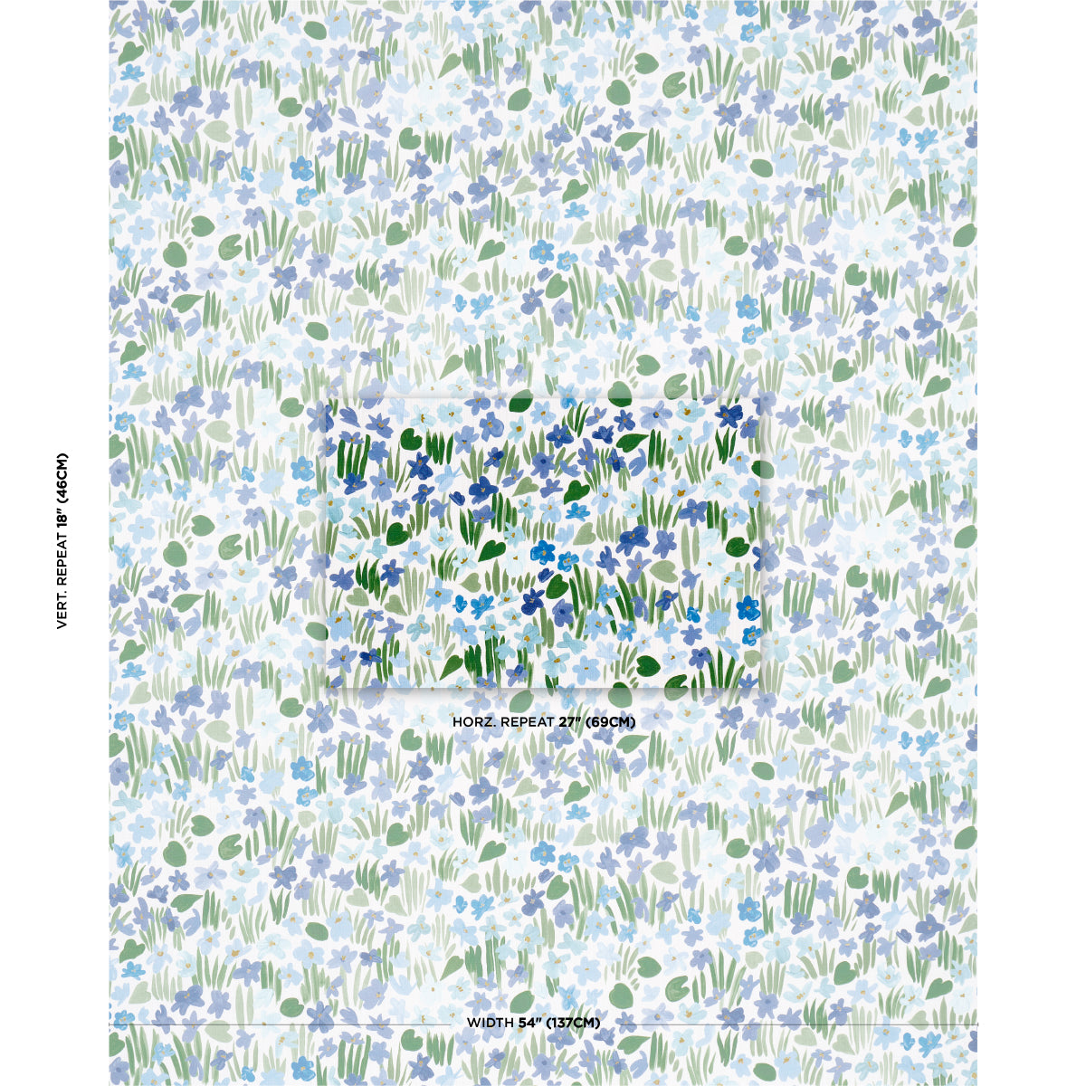 Sweet Violette Indoor/Outdoor - Blue - Schumacher 182200 Fabric - Schumacher Fabric