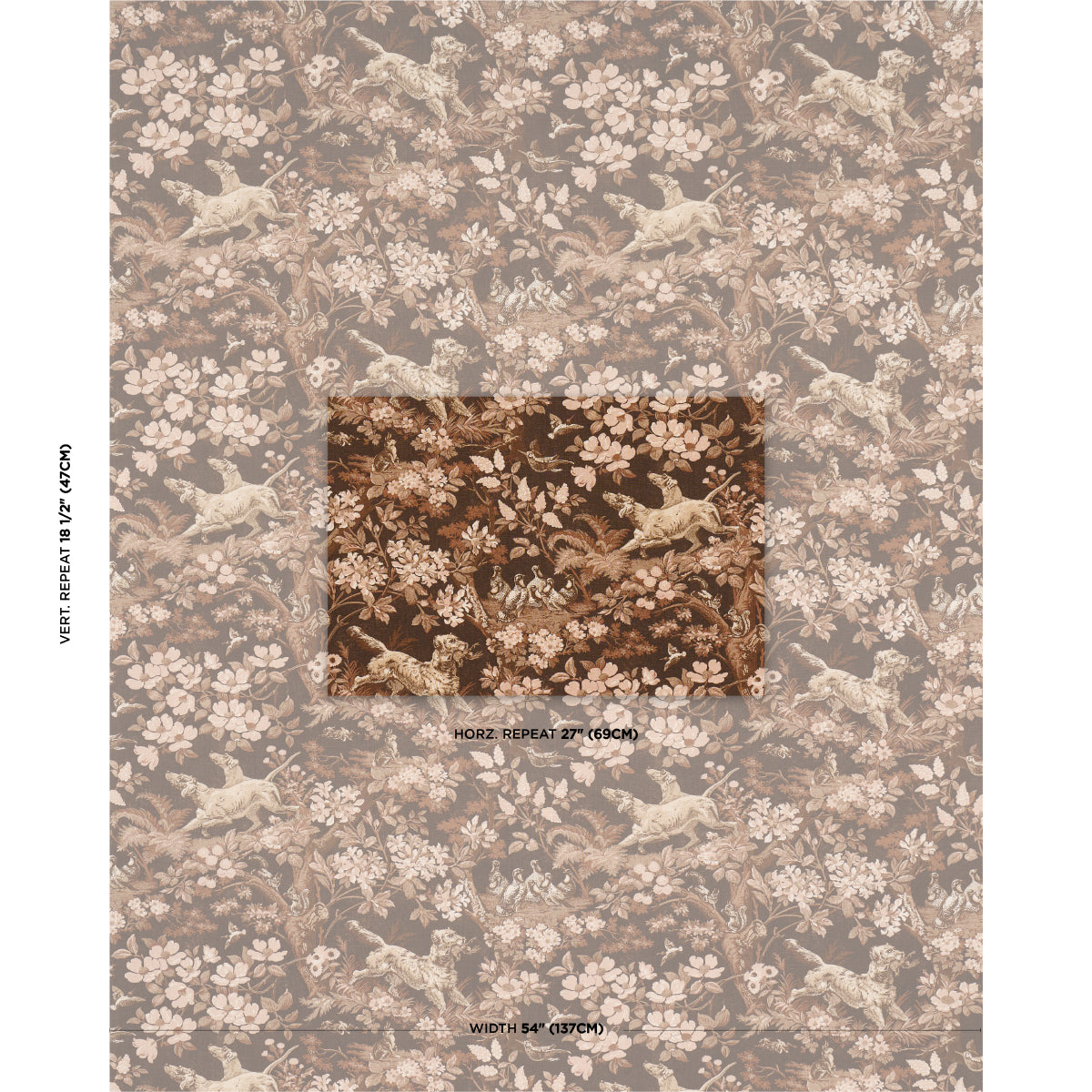 HOUND-MEADOW-SEPIA-SCHUMACHER-182260 - Schumacher Fabric