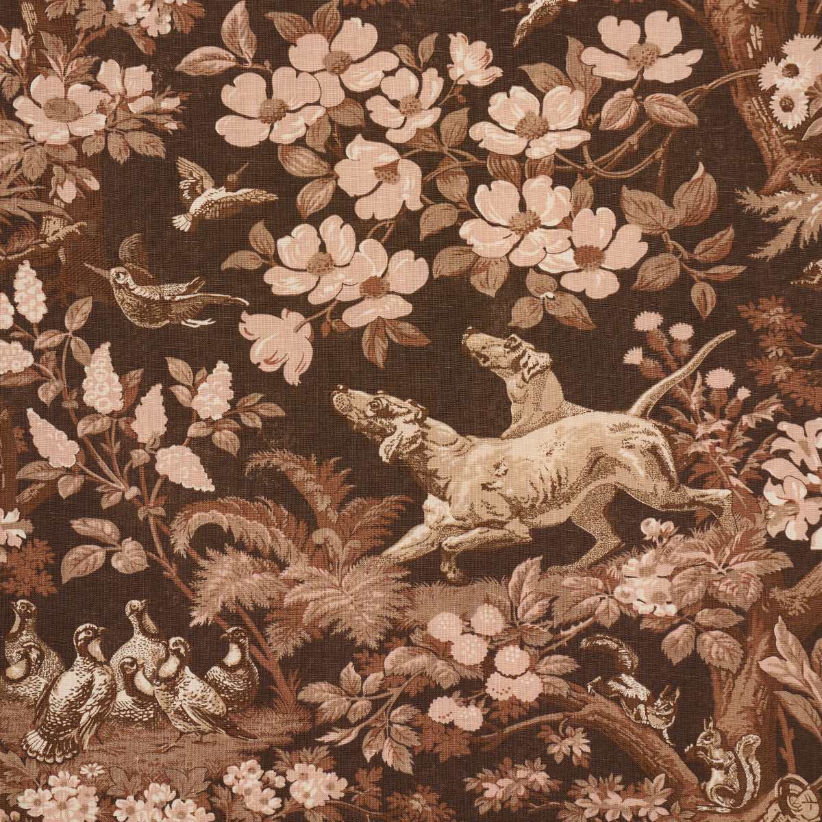 Hound Meadow - Sepia - Schumacher 182260 Fabric - Schumacher Fabric