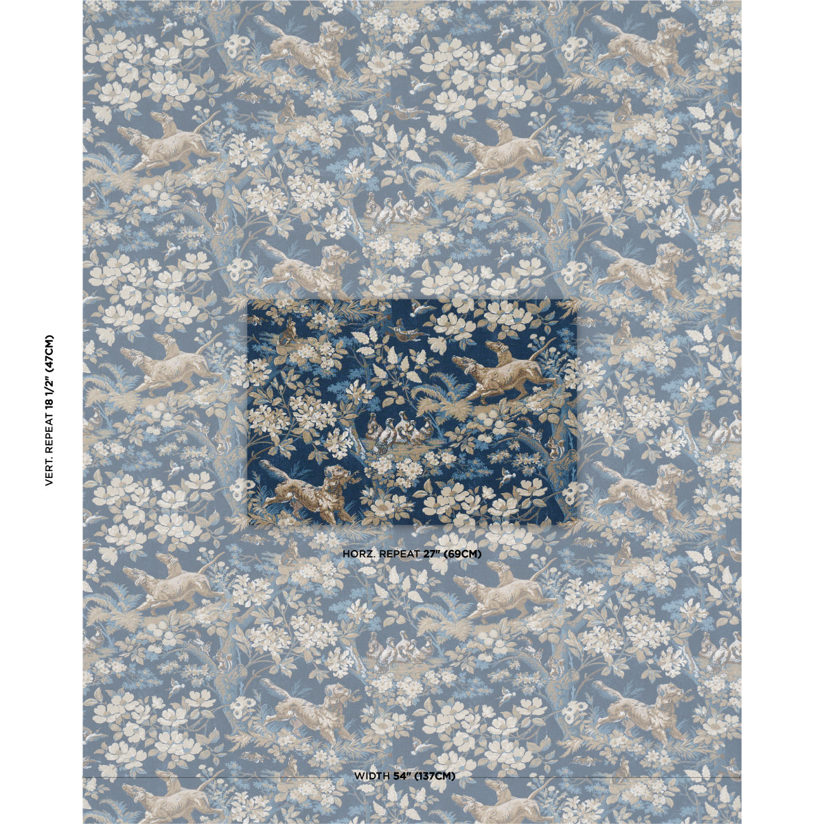 HOUND-MEADOW-INDIGO-SCHUMACHER-182262 - Schumacher Fabric