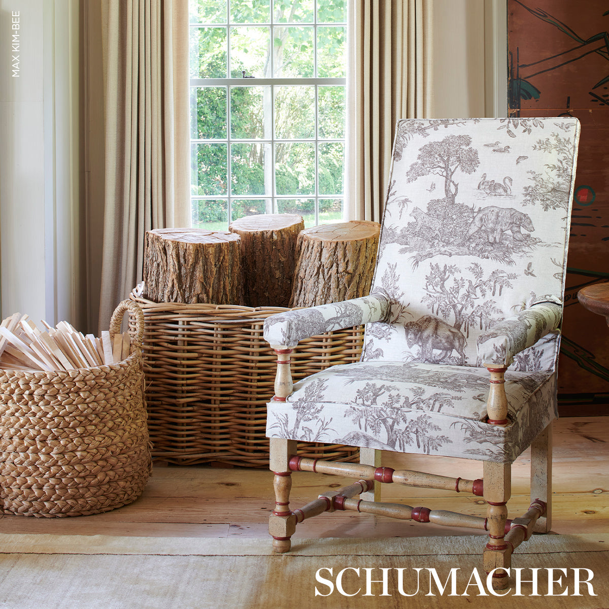 Western Toile - Carbon - Schumacher 182270 Fabric - Schumacher Fabric