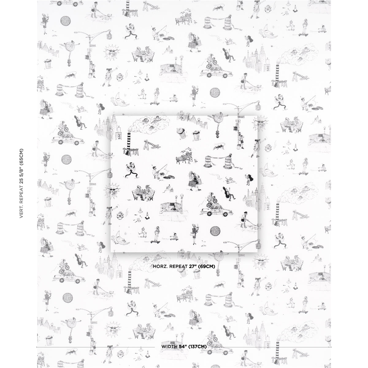 JOANA-AVILLEZS-STREET-SCENES-BLACK-WHITE-SCHUMACHER-182331 - Schumacher Fabric
