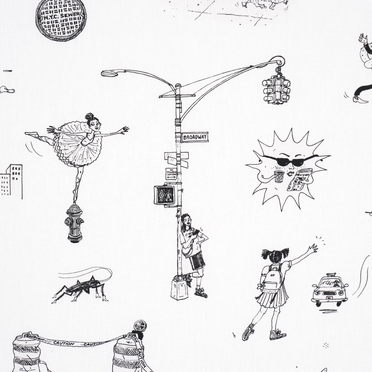 JOANA-AVILLEZS-STREET-SCENES-BLACK-WHITE-SCHUMACHER-182331 - Schumacher Fabric