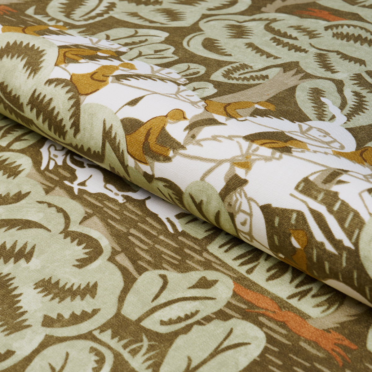 MARGARET-SCHLOEMANS-FOX-CHASE-SAGE-SOFT-BROWN-SCHUMACHER-182342 - Schumacher Tela