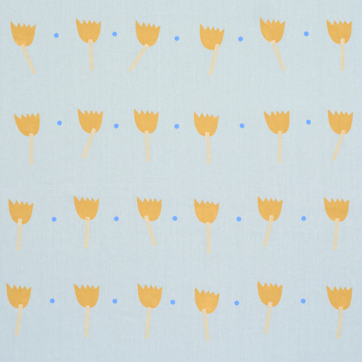 TULIP-PLAY-HAND-BLOCK-PRINT-OCHRE-ON-SKY-SCHUMACHER-182400 - Schumacher Tela