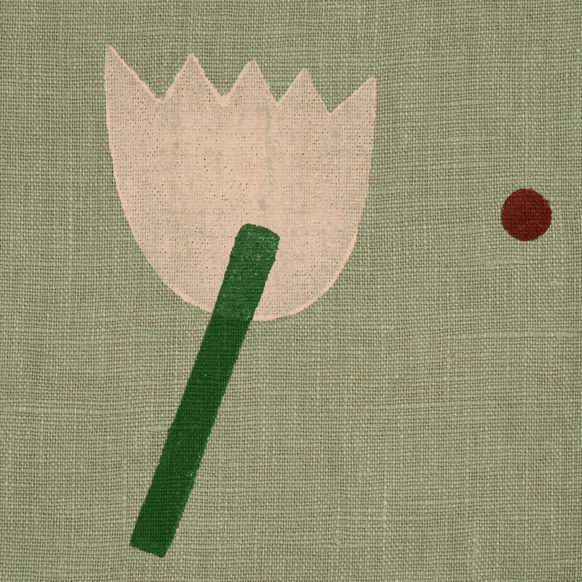 TULIP-PLAY-HAND-BLOCK-PRINT-PEACH-ON-SAGE-SCHUMACHER-182402 - Schumacher Tela