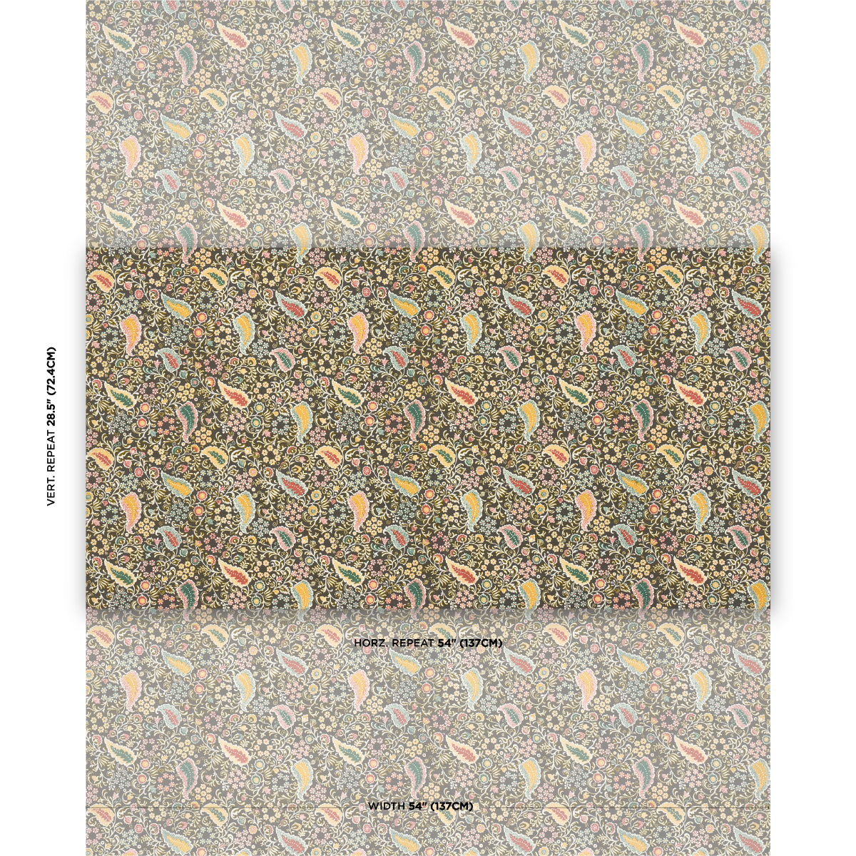 PEGGY-PAISLEY-GRAPHITE-SCHUMACHER-182430 - Schumacher Fabric