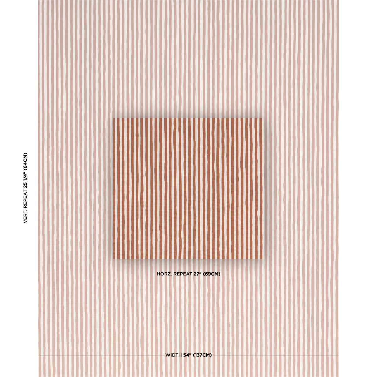 CHANEY-STRIPE-TERRACOTTA-SCHUMACHER-182551 - Schumacher Fabric