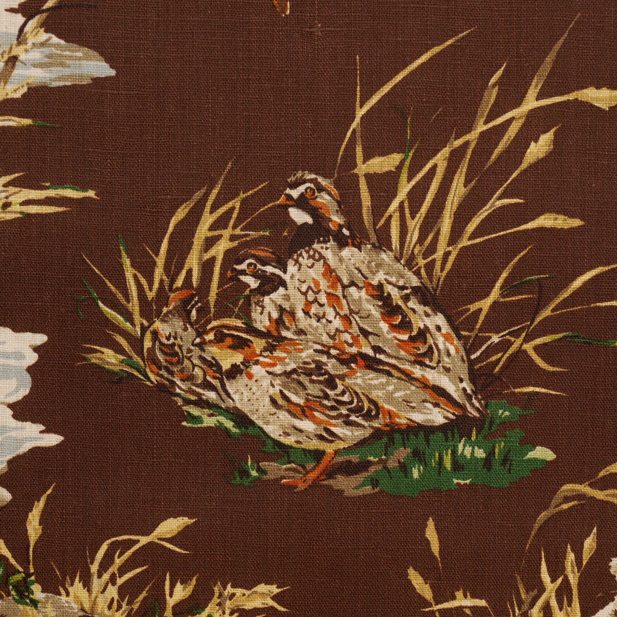 Dog & Duck - Brown - Schumacher 182661 Fabric - Schumacher Fabric