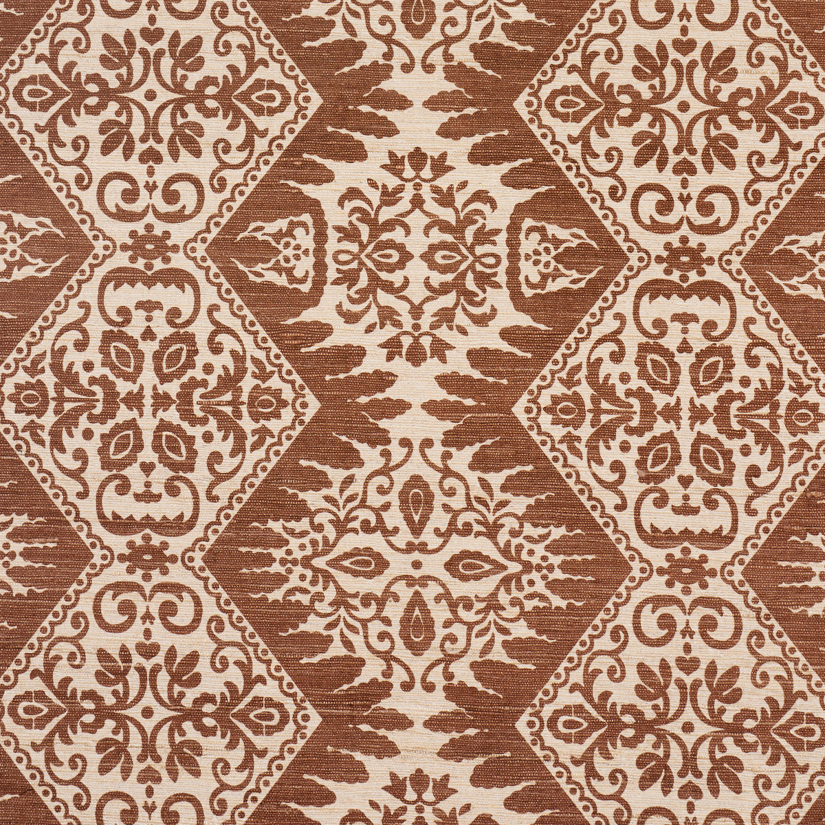 Berkeley Hand Printed Silk - Chestnut - Schumacher 182700 Fabric - Schumacher Fabric