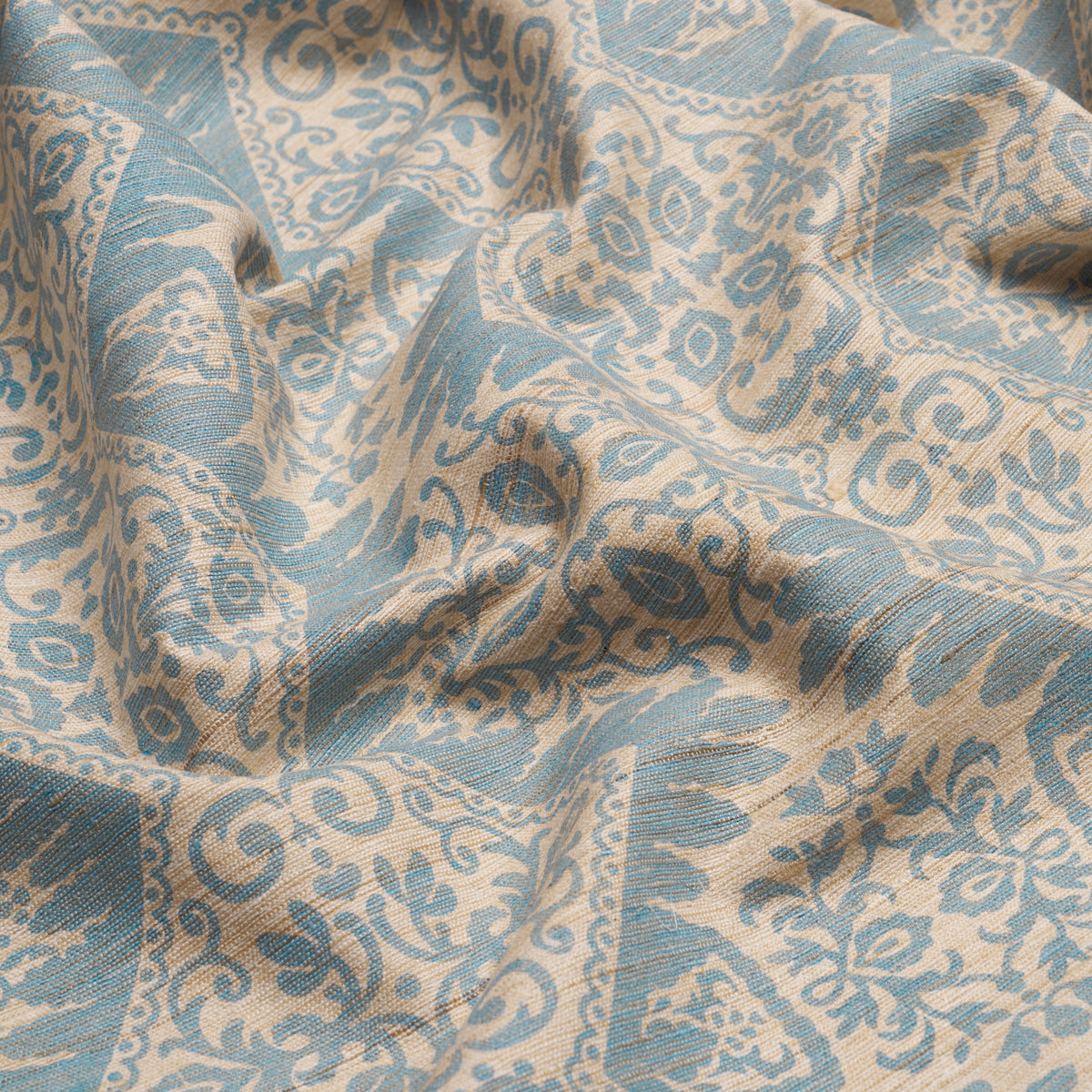 Berkeley Hand Printed Silk - Cornflower - Schumacher 182701 Fabric - Schumacher Fabric