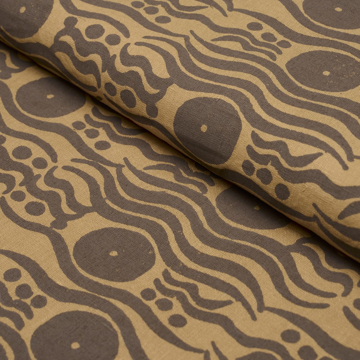 BOSPHORUS-HAND-BLOCK-OCHRE-BROWN-SCHUMACHER-182740 - Schumacher Fabric