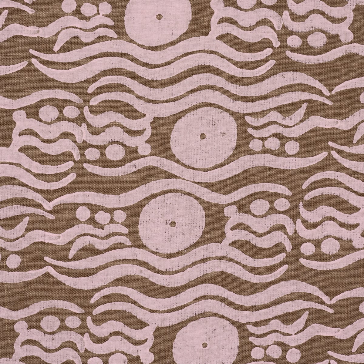 BOSPHORUS-HAND-BLOCK-BROWN-PINK-SCHUMACHER-182742 - Schumacher Fabric