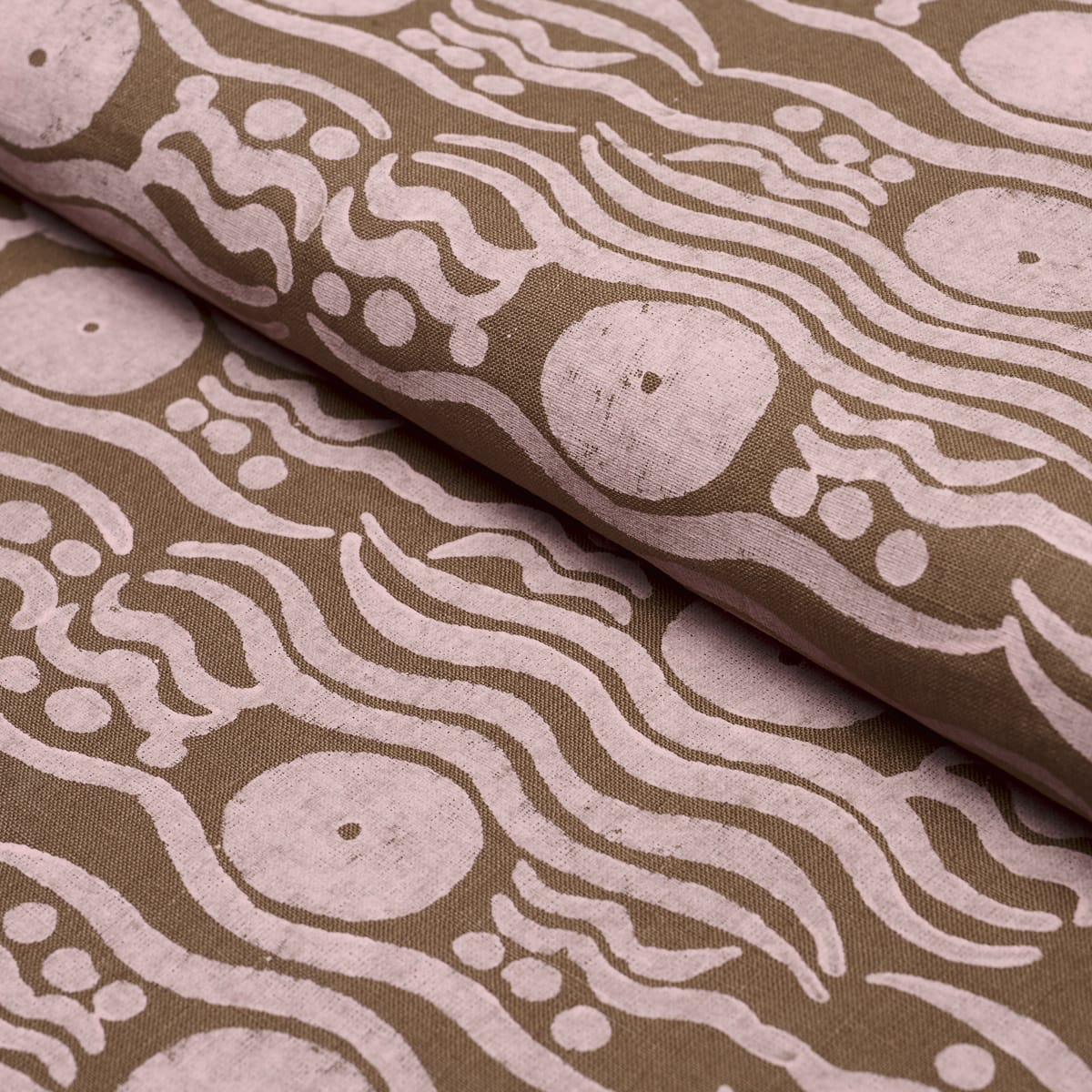 BOSPHORUS-HAND-BLOCK-BROWN-PINK-SCHUMACHER-182742 - Schumacher Fabric