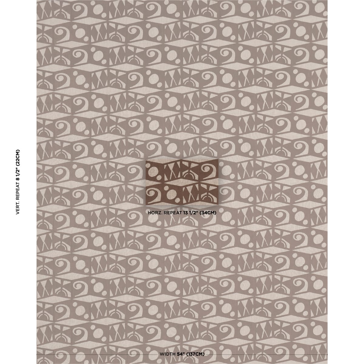 TAROT-HAND-BLOCK-BROWN-SCHUMACHER-182760 - Schumacher Fabric