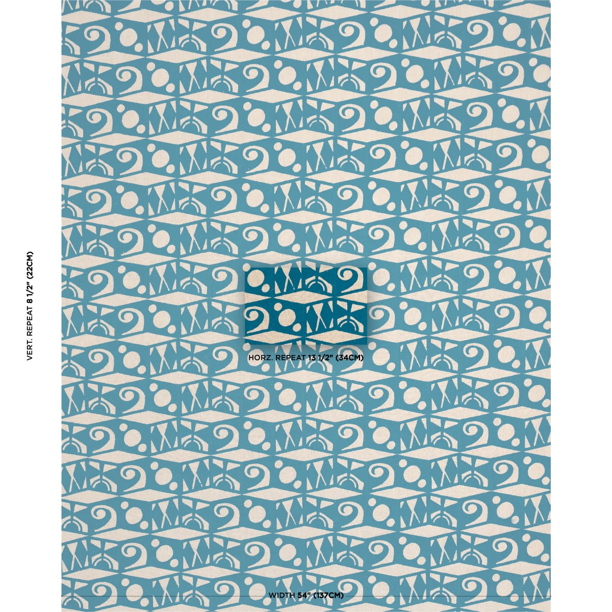TAROT-HAND-BLOCK-MINERAL-BLUE-SCHUMACHER-182761 - Schumacher Fabric