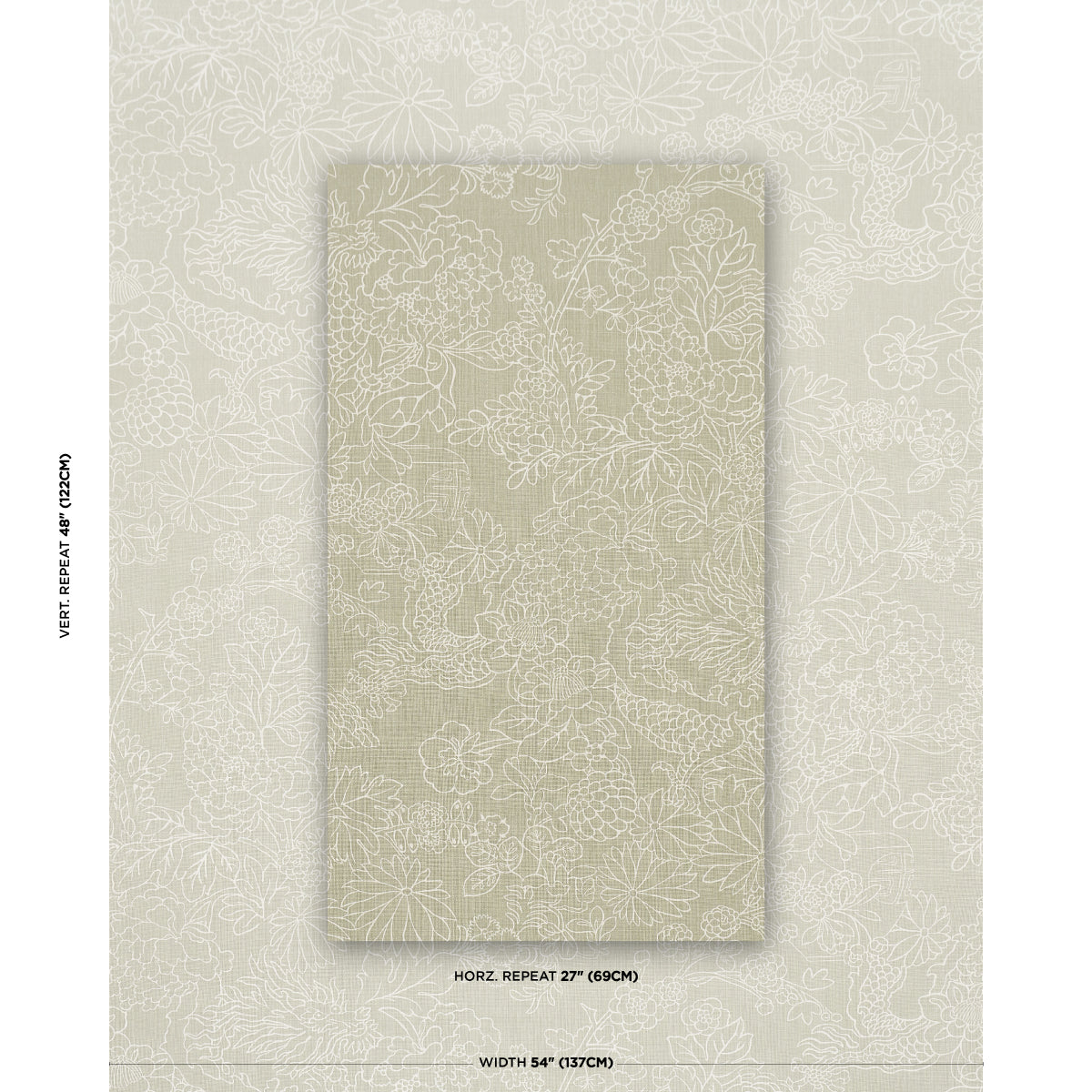 CHIANG-MAI-DRAGON-SILHOUETTE-ALMOND-DUST-SCHUMACHER-182780 - Schumacher Fabric
