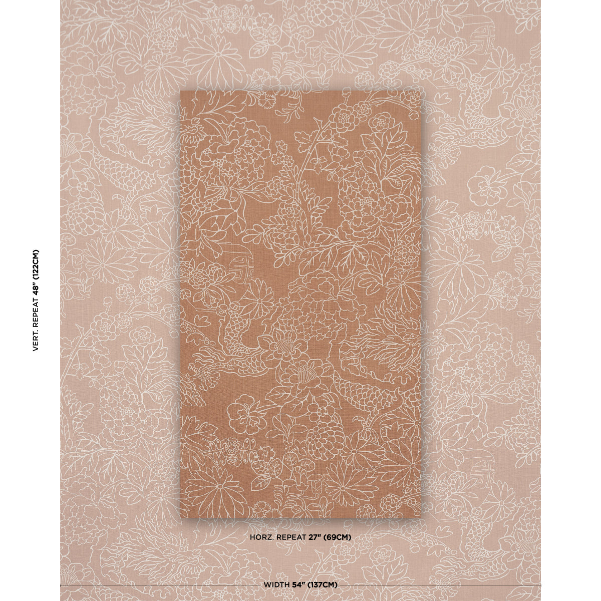 Chiang Mai Dragon Silhouette - Mediterranean Spice - Schumacher 182781 Fabric - Schumacher Fabric