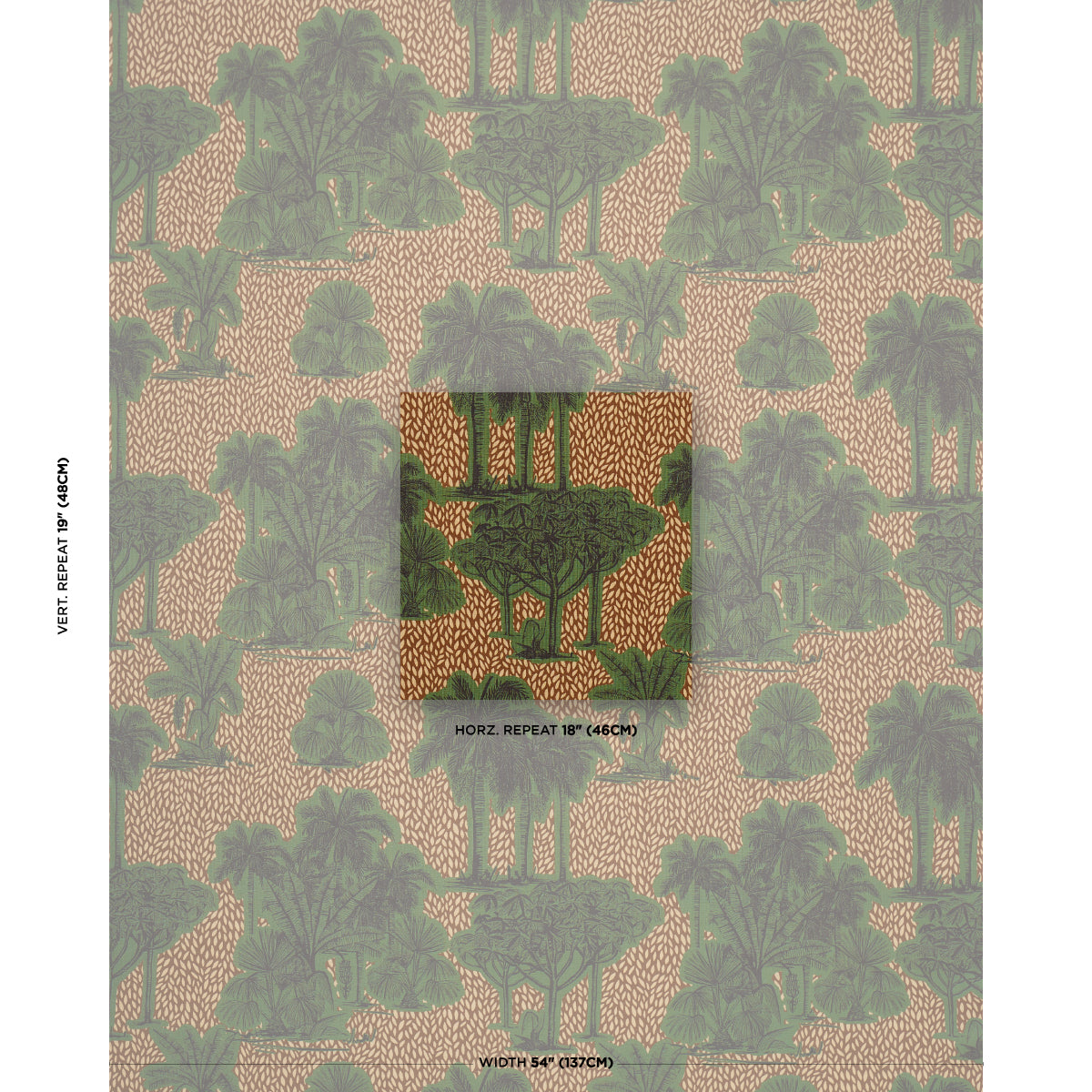 TROPICAL-SAFARI-PRINT-ORINOCO-VERDANT-OASIS-SCHUMACHER-182810 - Schumacher Fabric