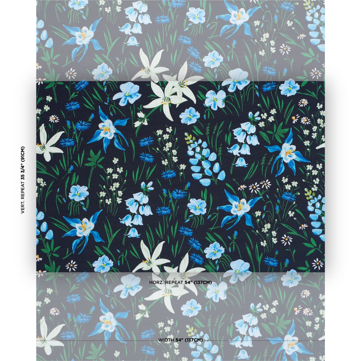 OZ-FLORAL-EBONY-SCHUMACHER-182850 - Schumacher Fabric