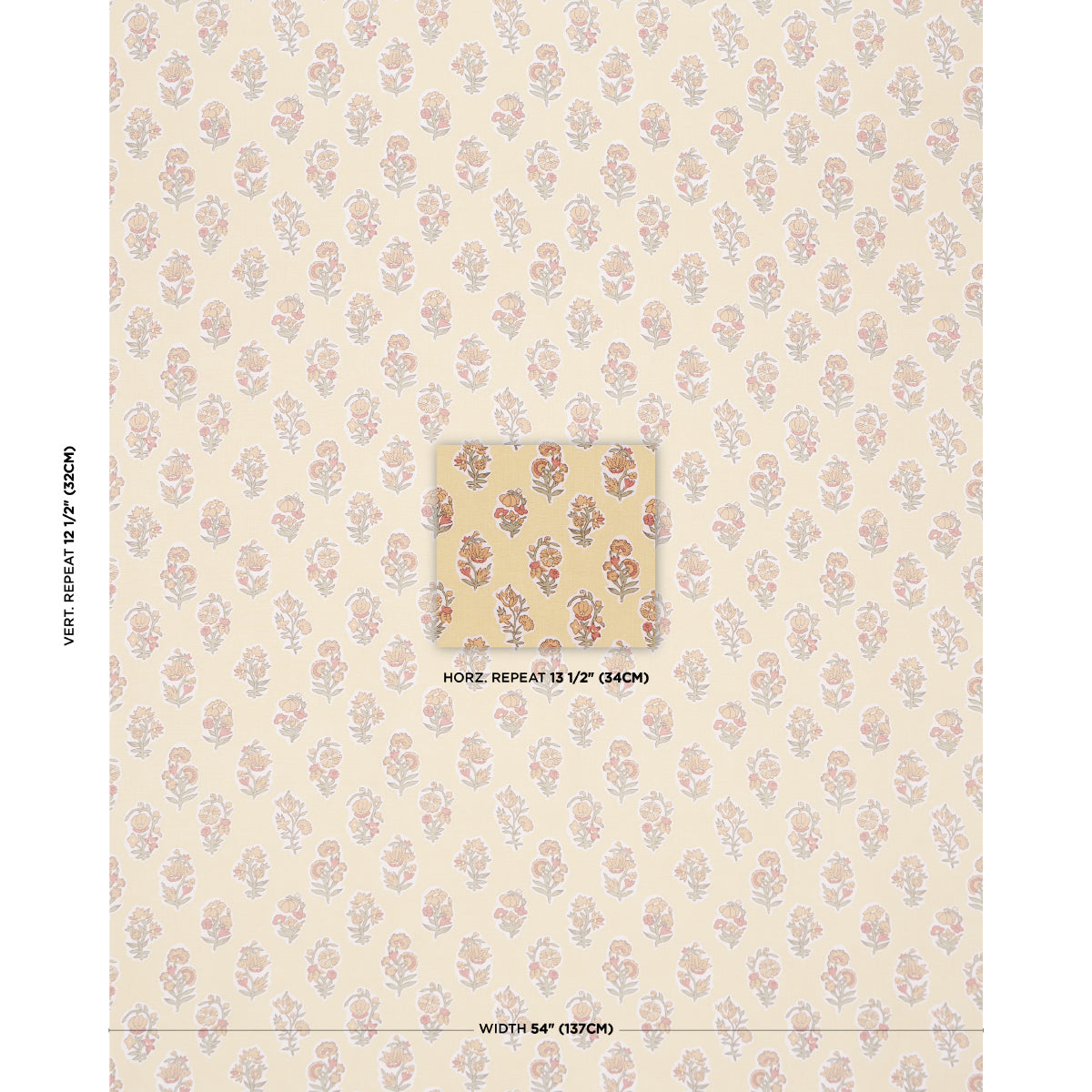 Anessa Hand-Screen Print - Yellow - Schumacher 182890 Fabric - Schumacher Fabric