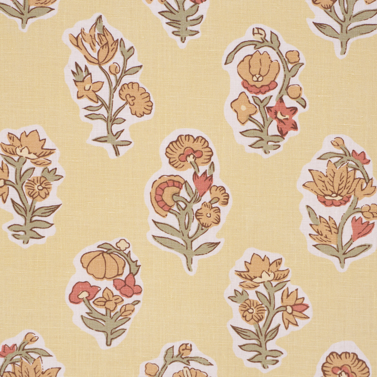 Anessa Hand-Screen Print - Yellow - Schumacher 182890 Fabric - Schumacher Fabric